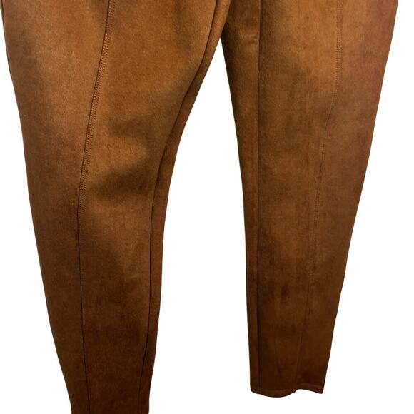 SPANX Womens Faux Suede Classic Shaping Leggings Caramel Size Large 20322R y2k - Picture 6 of 7